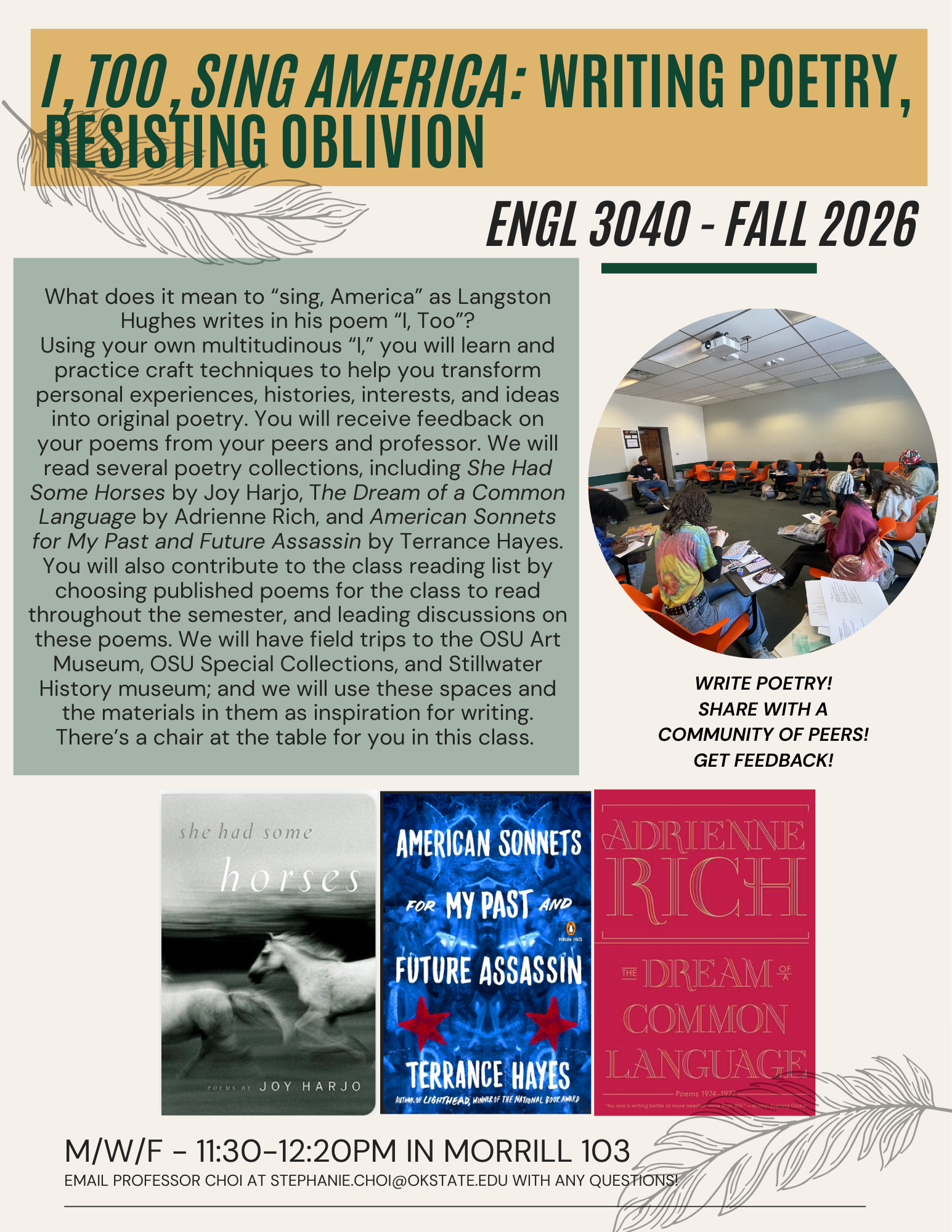 A university course flyer for 