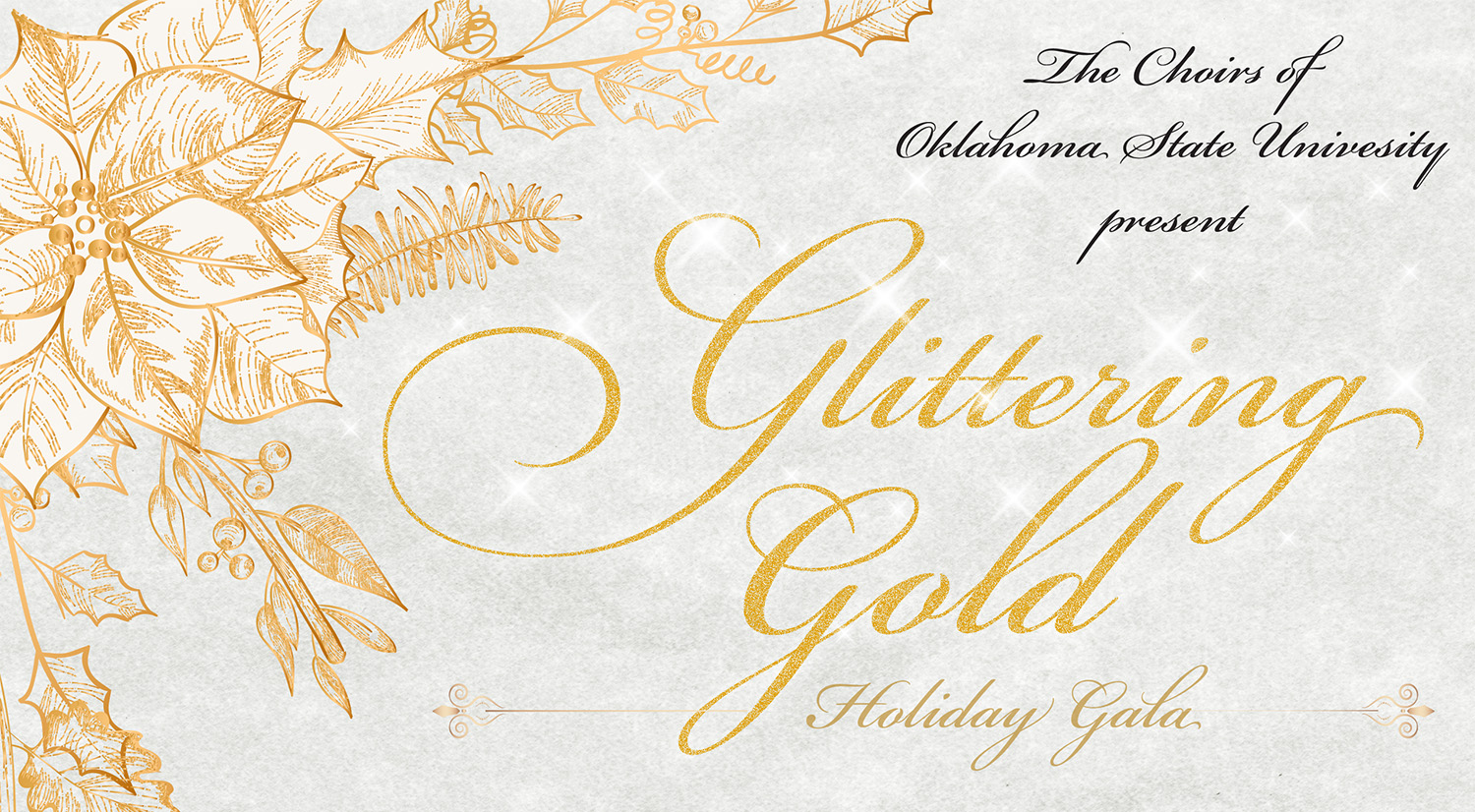 Glittering Gold Holiday Gala Invitation
