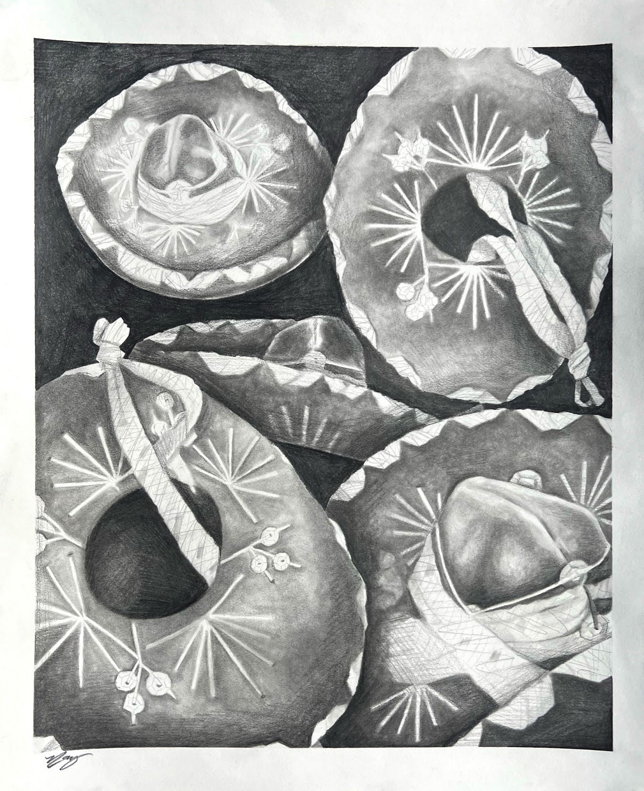 Nayelly Morales Rojo, CHARROS, graphite drawing