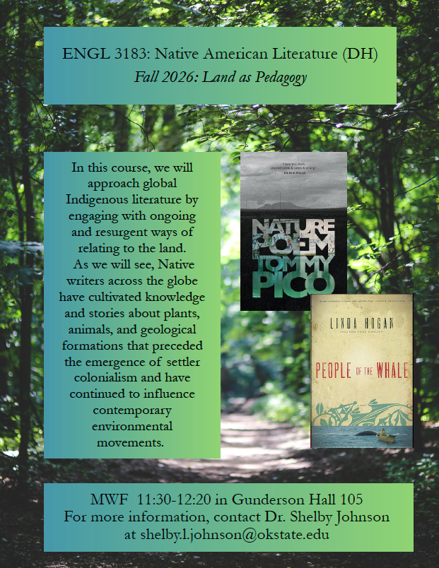 A flyer for the Fall 2026 Native American Literature course