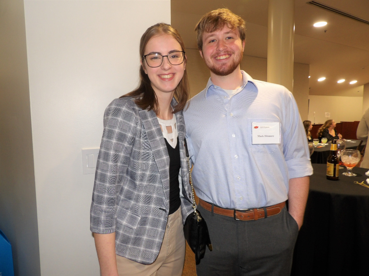 Mr. Mack Ditmore and Ms. Jordan Wegele smiling for a photo together.