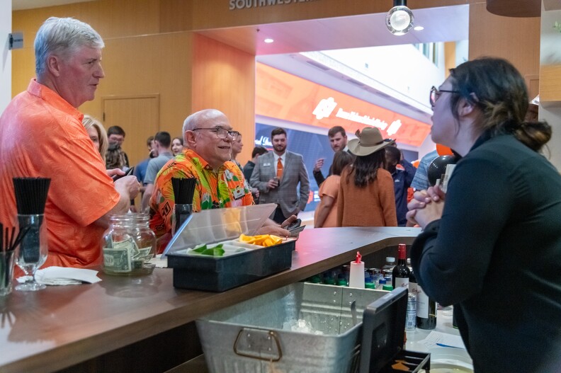 Jack Pashin and Lawrence Walker getting ready to try the specialty drink.