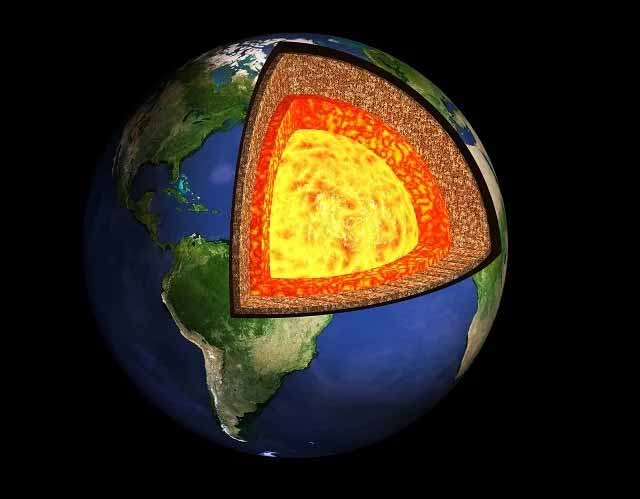 Earth shown in layers. Earth shown in layers.