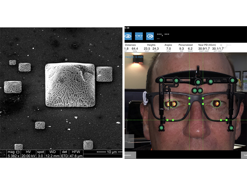 Overhead image of pyramids side by side with David McIlroy headshot