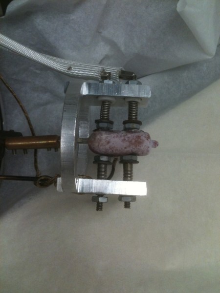 nanospring lightbulb sensor mounted in a test jig. nanospring lightbulb sensor mounted in a test jig.