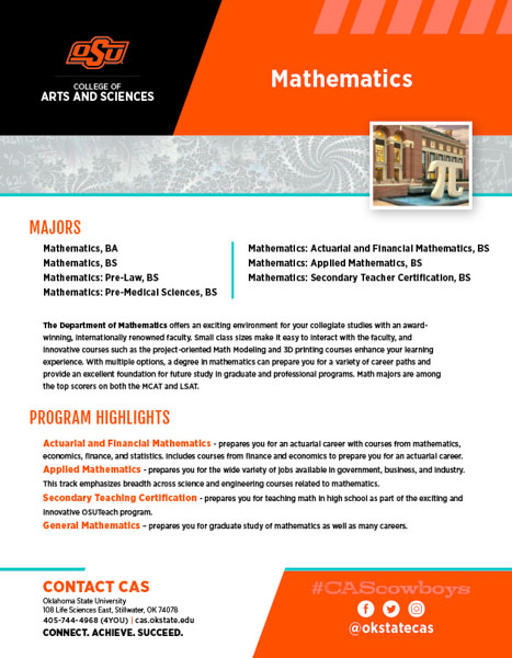 Mathematics Slick Sheet document image