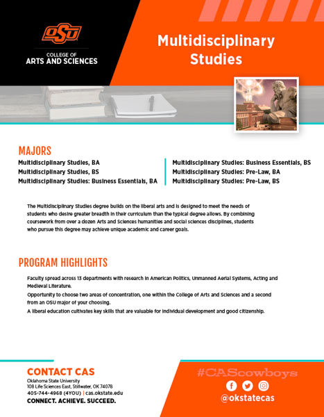 Multidisciplinary Studies Slick Sheet document image