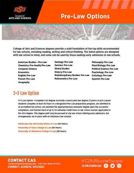 Pre-Law Slick Sheet document image