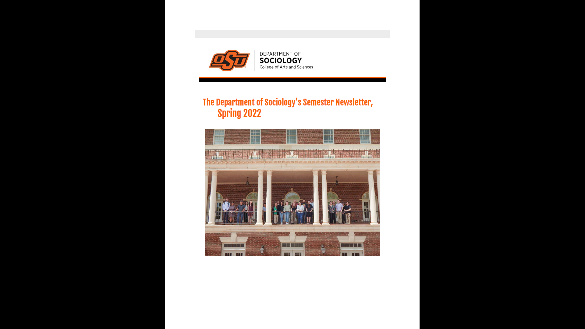 front page of newsletter 2022