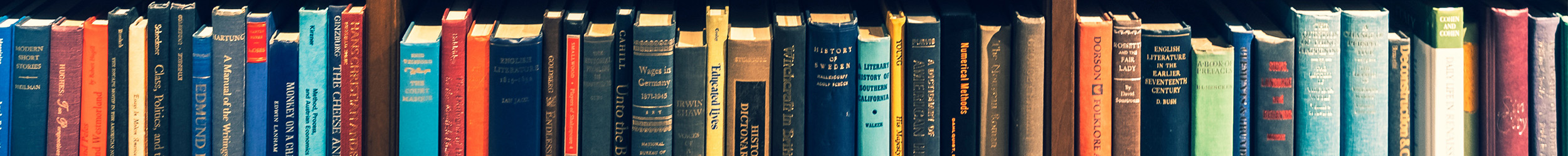 A row of books.